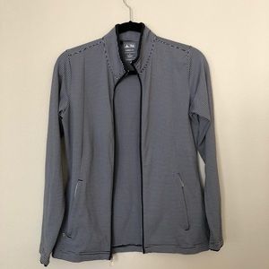 Adidas stripped zip up golf jacket, stretchy